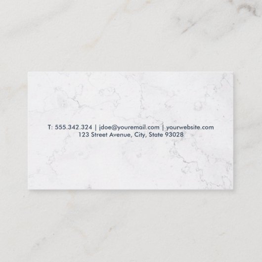 クリーニングサービス | ほうき付きメイド | 大理石 名刺 (裏面)