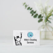 クリーニングサービス | ウィンドウのクリーニングロゴ 名刺 (スタンド正面)