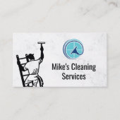 クリーニングサービス | ウィンドウのクリーニングロゴ 名刺 (正面)
