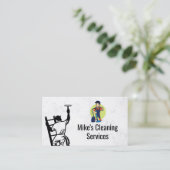 クリーニングサービス | ウィンドウのクリーニング | ブルーカラー 名刺 (スタンド正面)