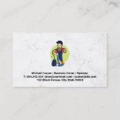 クリーニングサービス | ウィンドウのクリーニング | ブルーカラー 名刺 (裏面)