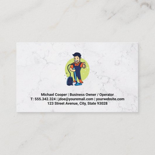 クリーニングサービス | ウィンドウのクリーニング | ブルーカラー 名刺 (裏面)