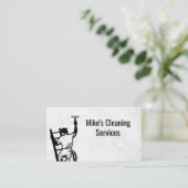 クリーニングサービス | ウィンドウクリーナーロゴ 名刺 (スタンド正面)
