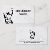 クリーニングサービス | ウィンドウクリーナーロゴ 名刺 (正面/裏面)