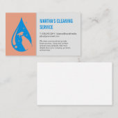 クリーニングサービス |ウォータードロップクリーニングスプレーロゴ 名刺 (正面/裏面)