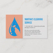 クリーニングサービス |ウォータードロップクリーニングスプレーロゴ 名刺 (正面)