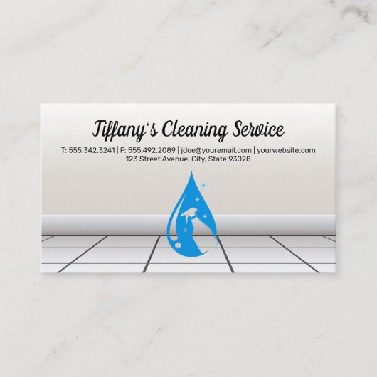クリーニングサービス |クリーニング用品バスルームのタイル 名刺 (正面)
