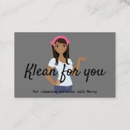 クリーニングサービス（グレーピンク） 名刺