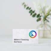 クリーニングサービス | スキージロゴ 名刺 (スタンド正面)