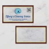 クリーニングサービス | スキージロゴ | QRコード 名刺 (正面/裏面)