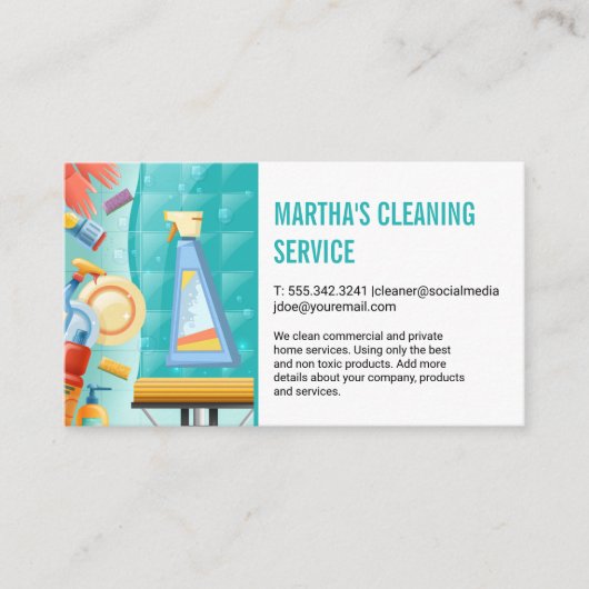 クリーニングサービス | スキージ皿クリーン 名刺 (正面)