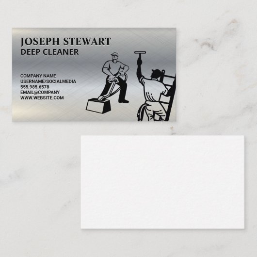 クリーニングサービス | スチームクリーナーウィンドウクリーナー 名刺 (正面/裏面)