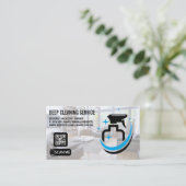 クリーニングサービス |スプレーボトル | QRコード 名刺 (スタンド正面)