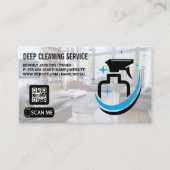 クリーニングサービス |スプレーボトル | QRコード 名刺 (正面)