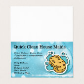 クリーニングサービス | スポンジ石鹸イラストレーション 名刺 (外部フラット)