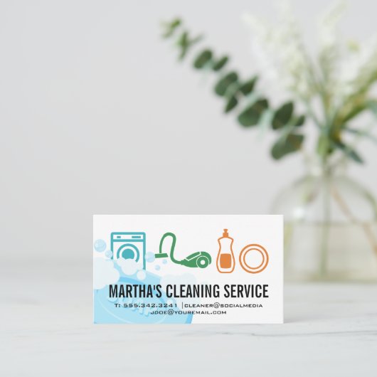 クリーニングサービス | ソープ 名刺 (スタンド正面)