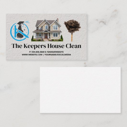 クリーニングサービス | ダスタ及びスプレースキージ 名刺 (正面/裏面)