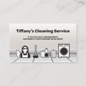クリーニングサービス | ダスティング | ごみ | 洗濯物 名刺 (正面)