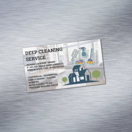 クリーニングサービス |ツールのアイコンのトリミング マグネット名刺 (インサイチュ)