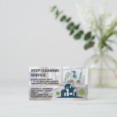 クリーニングサービス |ツールのアイコンのトリミング 名刺 (スタンド正面)