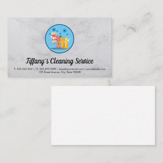 クリーニングサービス | ハウスキーピングサービス | 大理石 名刺 (正面/裏面)