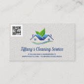 クリーニングサービス | ハウスロゴ | Qrスキャンコード 名刺 (正面)
