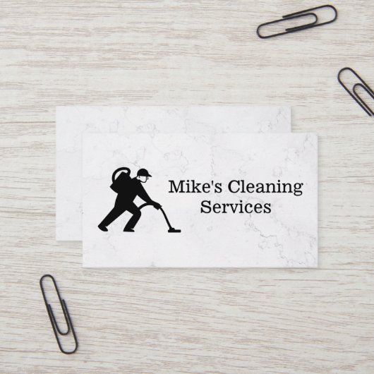 クリーニングサービス | フロアクリーナーロゴ 名刺 (正面/裏面インサイチュ)