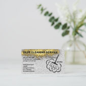 クリーニングサービス | ブロムロゴ | グリッター輝 名刺 (スタンド正面)