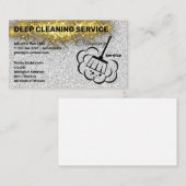 クリーニングサービス | ブロムロゴ | グリッター輝 名刺 (正面/裏面)