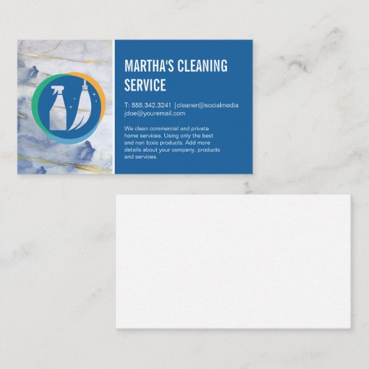 クリーニングサービス | ブロームロゴのスプレー 名刺 (正面/裏面)