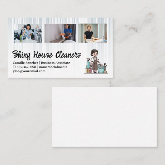 クリーニングサービス | ホテルとメイドサービススタッフ 名刺 (正面/裏面)