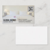 クリーニングサービス | ホテルベッドルーム | QRコード 名刺 (正面/裏面)