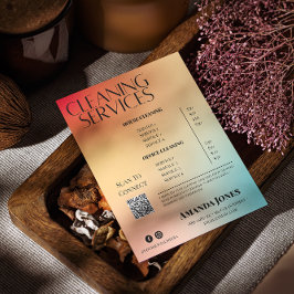 クリーニングサービス ホログラフィック グラデーション 価格表 チラシ