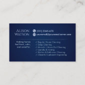 クリーニングサービス – ホワイトチョークスケッチ 名刺 (裏面)