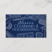 クリーニングサービス – ホワイトチョークスケッチ 名刺 (正面)