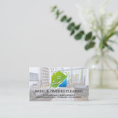クリーニングサービス | ホームモップジャニターロゴ 名刺 (スタンド正面)
