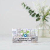 クリーニングサービス |ホームモップブロムロゴ 名刺 (スタンド正面)