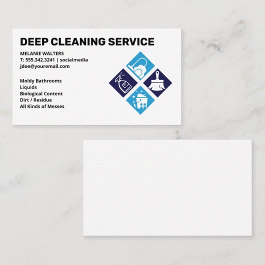 クリーニングサービス | メイドアイコンサービス 名刺 (正面/裏面)