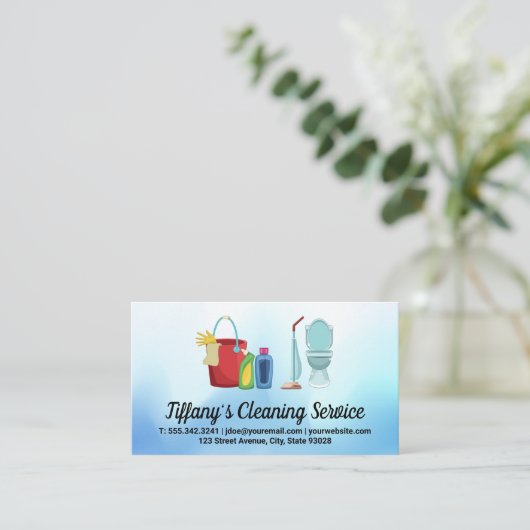 クリーニングサービス | メイドクリーナー装置 名刺 (スタンド正面)
