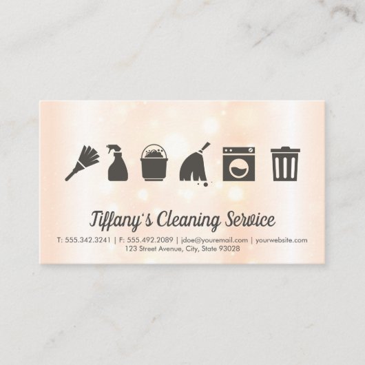 クリーニングサービス | メイドクリーニングアイコン 名刺 (正面)