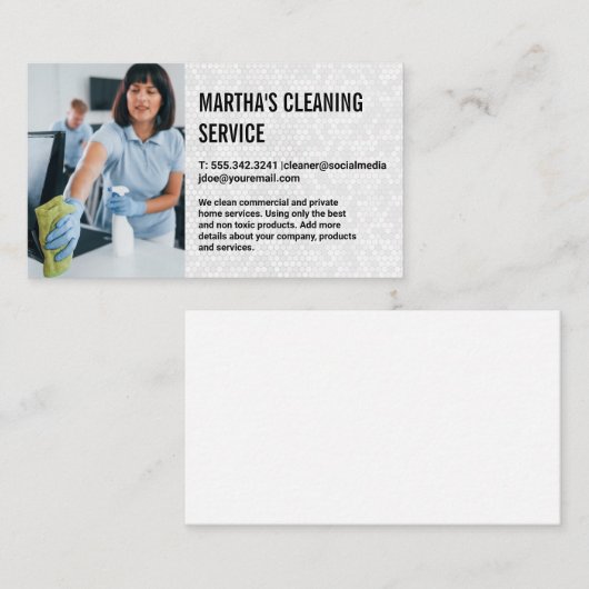 クリーニングサービス |メイドクリーニングオフィス 名刺 (正面/裏面)