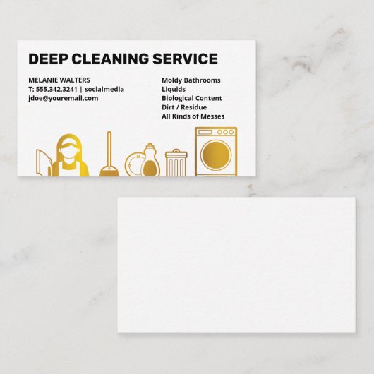 クリーニングサービス | メイドクリーニング | クリーナアイコン 名刺 (正面/裏面)