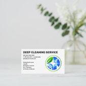 クリーニングサービス |メイドクリーニング |クリーナーロゴ 名刺 (スタンド正面)