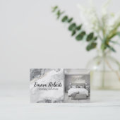 クリーニングサービス |メイドサービス銀大理石 名刺 (スタンド正面)