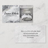 クリーニングサービス |メイドサービス銀大理石 名刺 (正面/裏面)