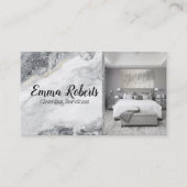 クリーニングサービス |メイドサービス銀大理石 名刺 (正面)