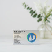 クリーニングサービス | メイドサービス | クリーナーロゴ 名刺 (スタンド正面)