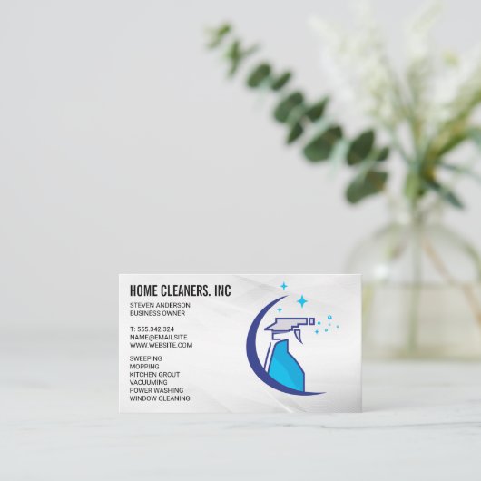 クリーニングサービス | メイドサービス | スプレーボトル 名刺 (スタンド正面)