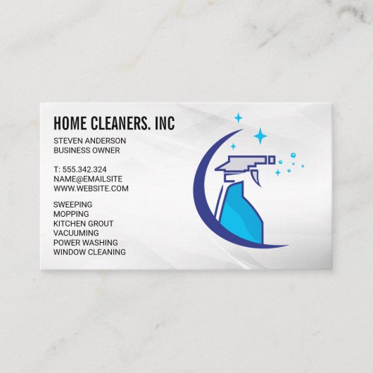 クリーニングサービス | メイドサービス | スプレーボトル 名刺 (正面)