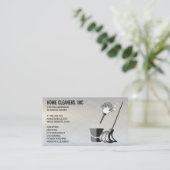 クリーニングサービス | メイドサービス | メタリック 名刺 (スタンド正面)